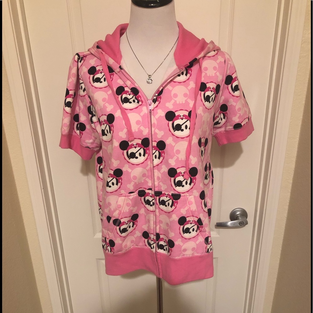 Disney Mickey Pirate and Skull short sleeve hoodie